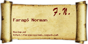 Faragó Norman névjegykártya